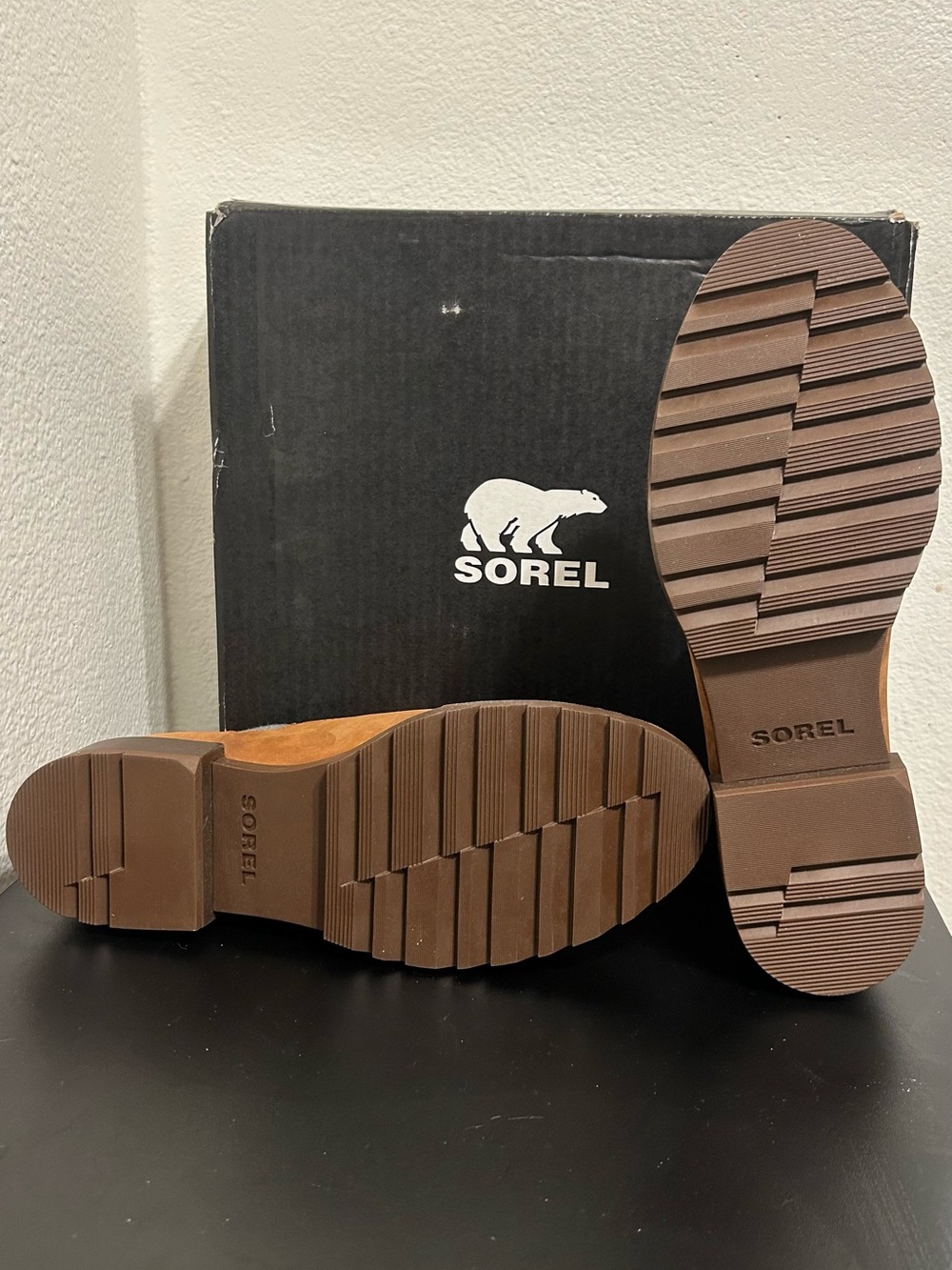 SOREL Emelie II Chelsea Heel Zip Women’s Leather Boots Dark Amber Tobacco Size 9 - Picture 10 of 11